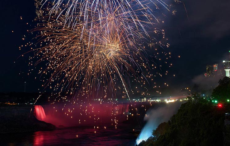 Fireworks over Niagara Falls