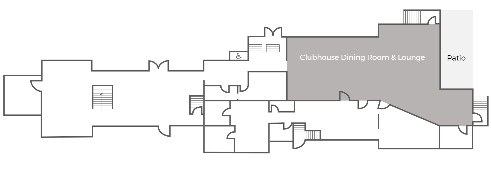 Ground level floor plan of Whirlpool Restaurant
