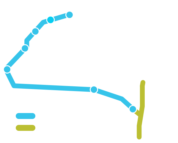 Map of seasonal service from Toronto to Niagara