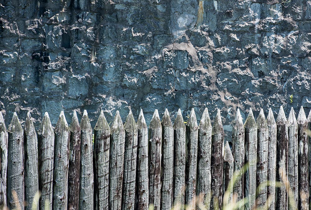 A wooden wall at the Old Fort Erie