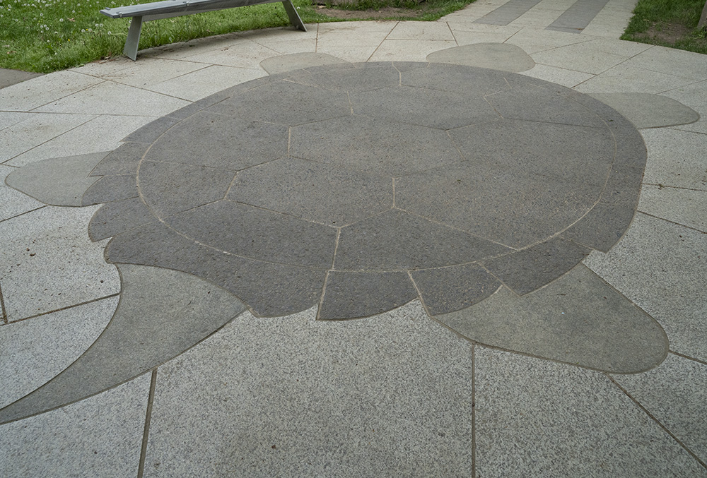 A pavement turtle drawing at the Landscape of Nations