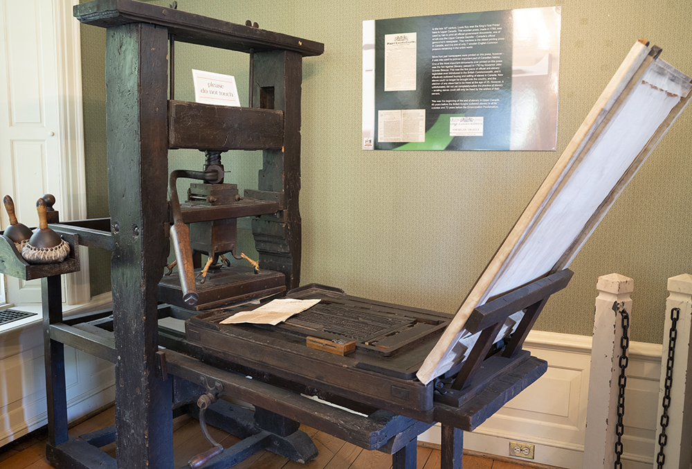 The Louis Roy Press at the Mackenzie Printery