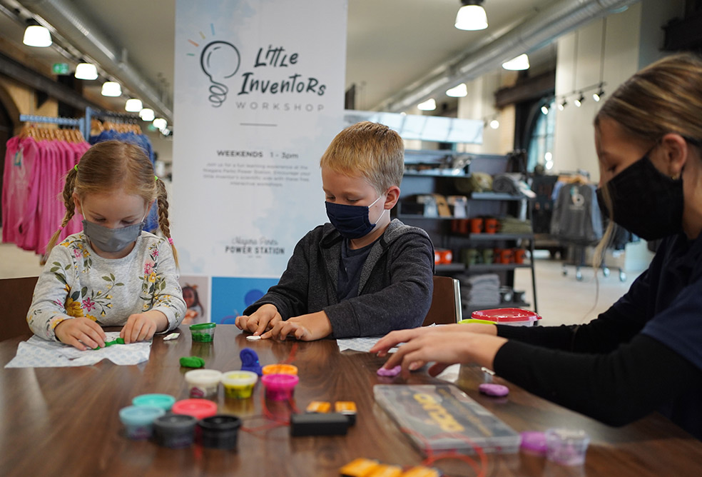 Kids playing with experiments