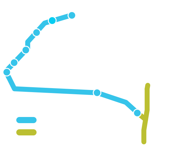 Map of seasonal service from Toronto to Niagara