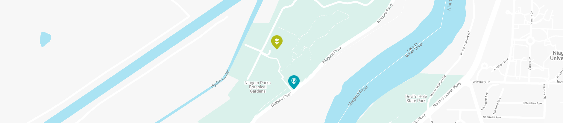 Map of location leading to an interactive map of Niagara Parks