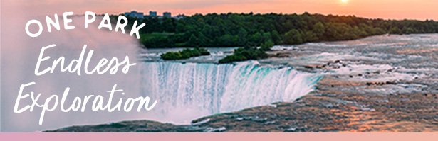 Niagara Falls in background of Journey Behind the Falls and Niagara's Fury